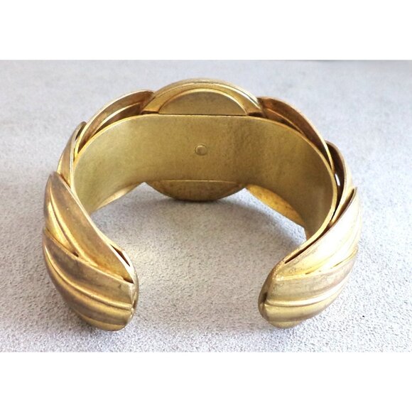 Rare Vintage FENDI JEWELRY SET Roman COIN CUFF BRACELET + Clip EARRINGS Big Bold - Picture 6 of 12